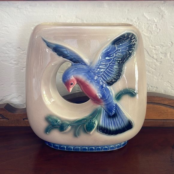 Vintage Royal Copley MCM Pottery Bird Vase/Planter - Picture 1 of 12